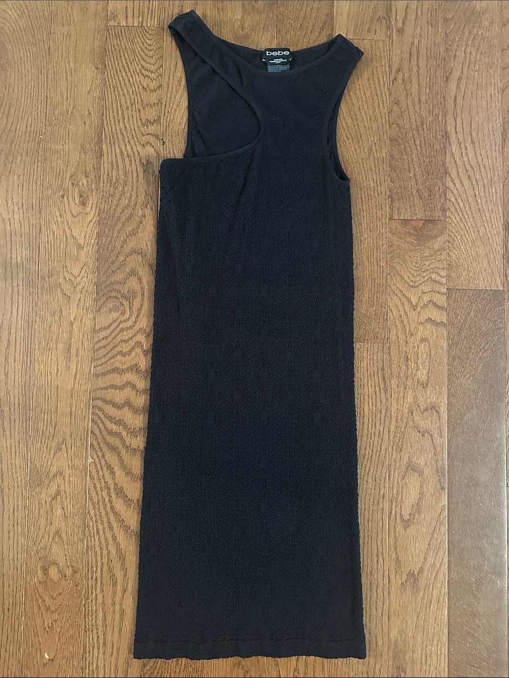 bebe Black Textured Midi Dress